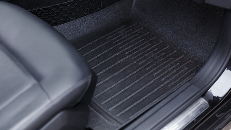 Footwell of a car where a floor mat would be placed