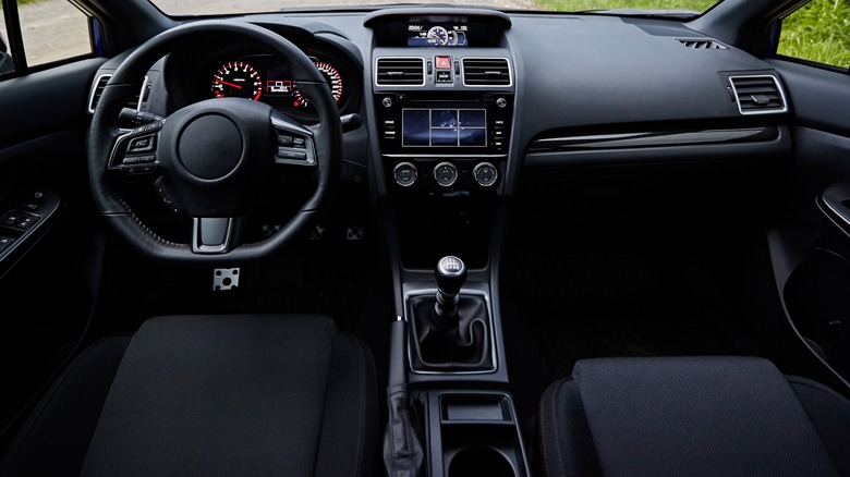 car interior with manual transmission