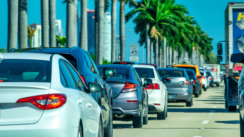 Traffic on a Miami highway