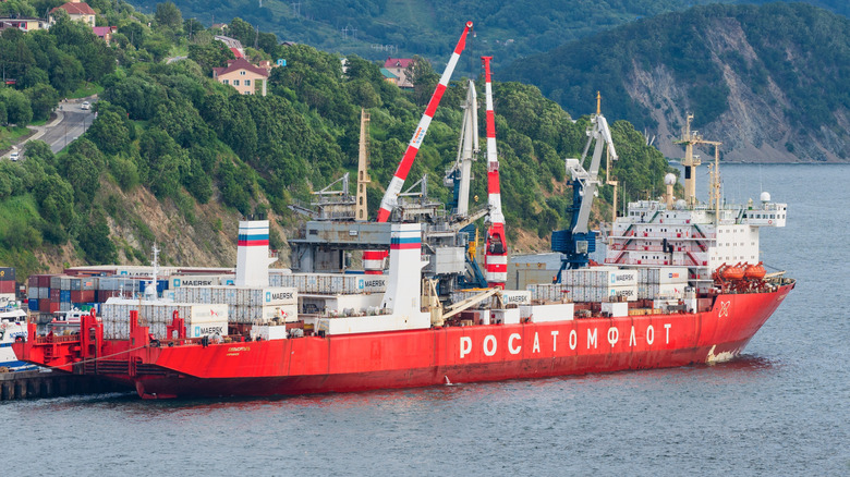 Russia's nuclear cargo ship Sevmorput docked