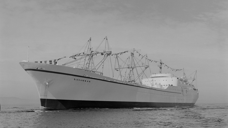 The NS Savannah sets sail