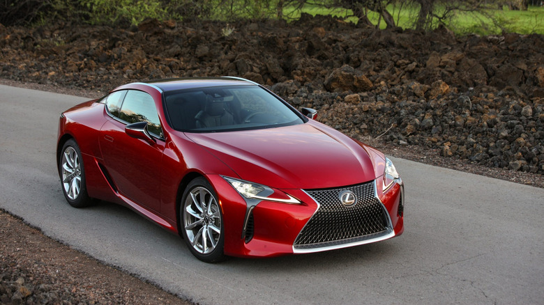 Red 2023 Lexus LC 500 parked
