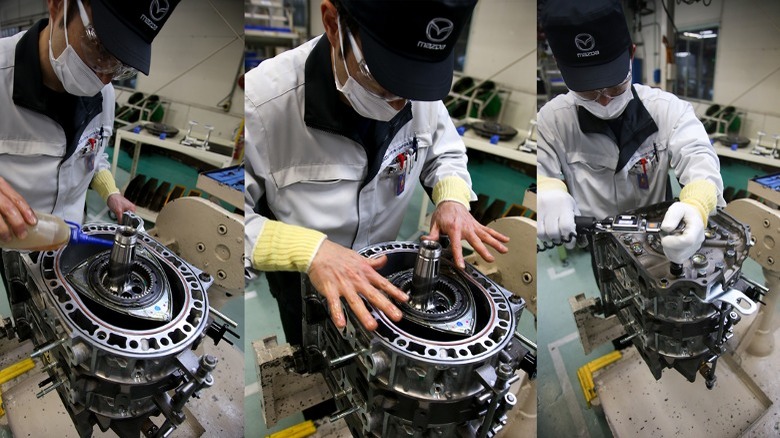 Rotary engine being manufactured