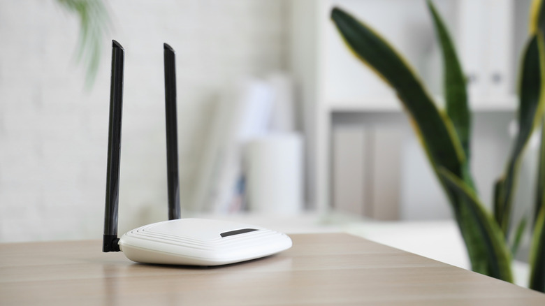 Wi-Fi router on a desk