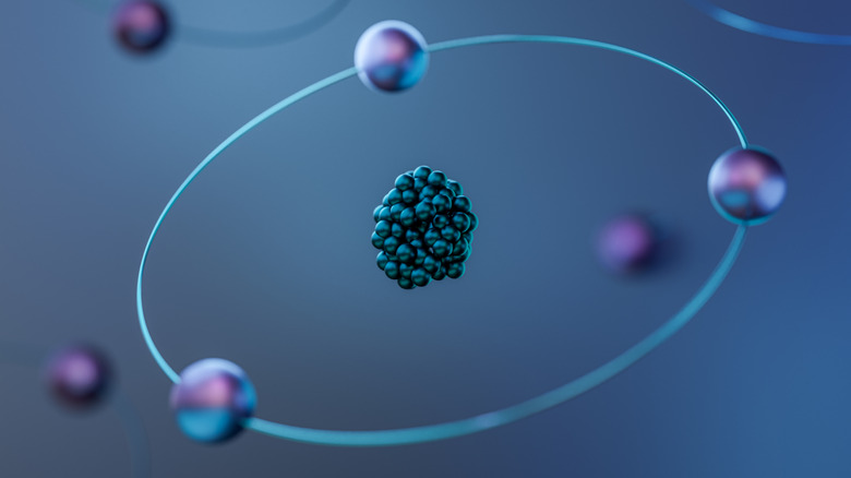 Depiction of electrons orbiting an atom