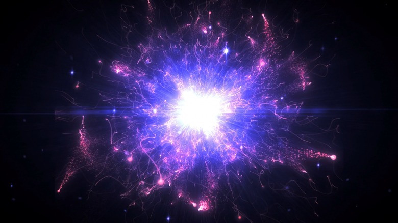 Graphic visualization of exploding space object