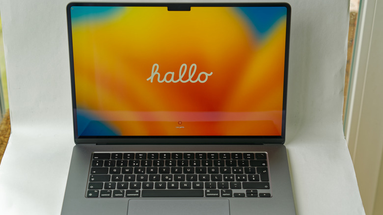 MacBook in the hallo screen