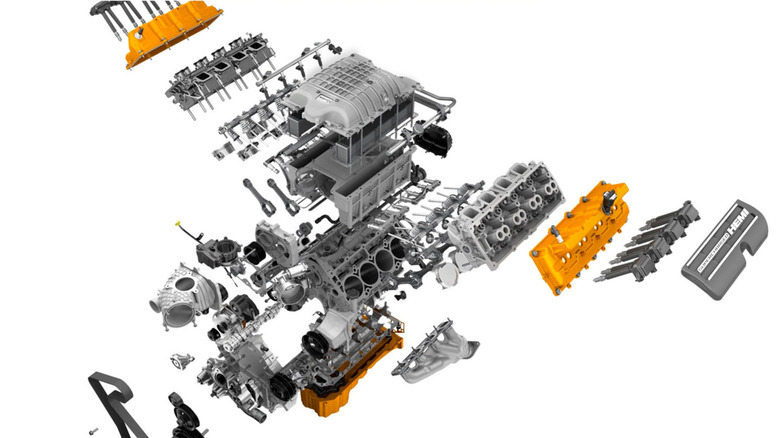 Components of 6.2 liter Hellcat V8