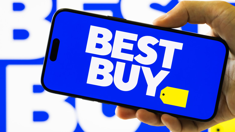 Best Buy logo shown on iPhone