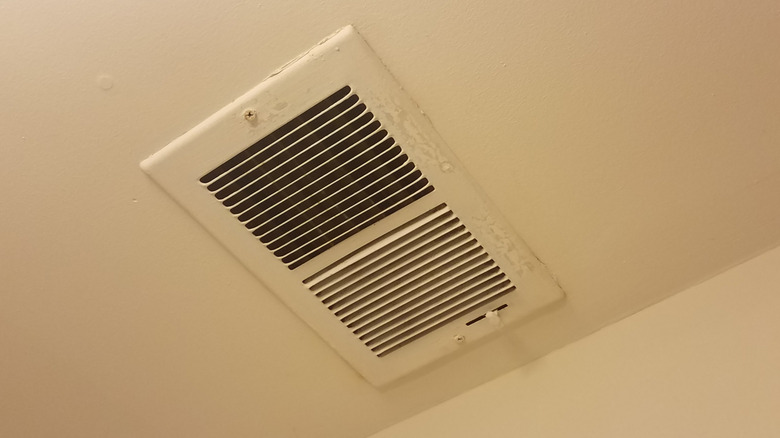 Vent register on ceiling