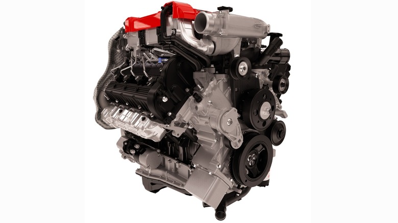 side profile view of the 2016 Nissan XD 5.0L Cummins V8
