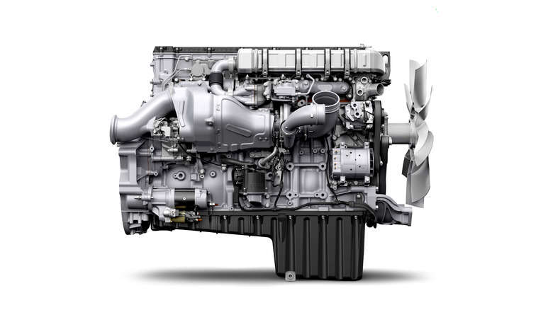 New Detroit Diesel Engine pictured against white background