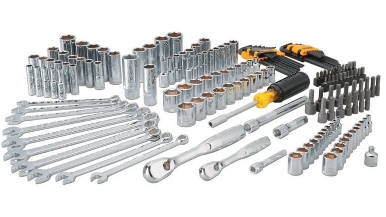 DeWalt 172pc mechanics tool set on white background