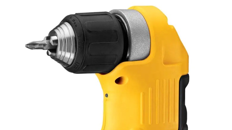 Ratcheting chuck on the DeWalt Right Angle Drill