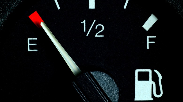 Fuel indicator gauge on empty