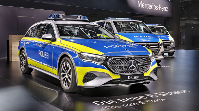 Mercedes-Benz Autobahn police vehicles on display