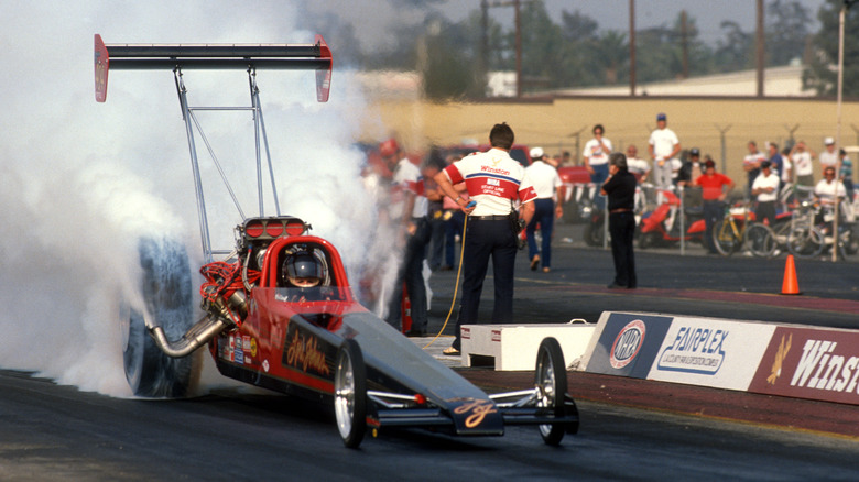 1980s drag racer takes off