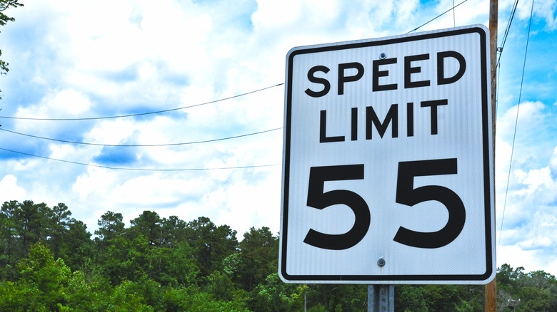 55 mph speed limit sign