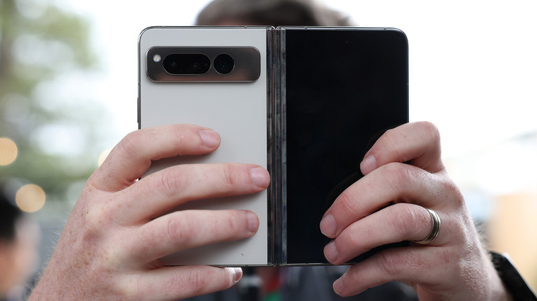 Person holding Google Pixel Fold
