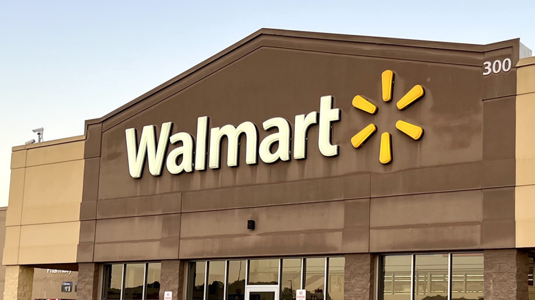A Walmart storefront in the morning.