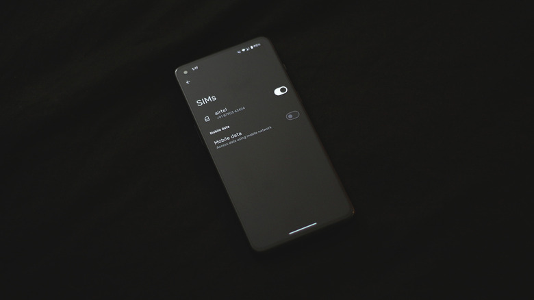 SIM settings on an Android phone.
