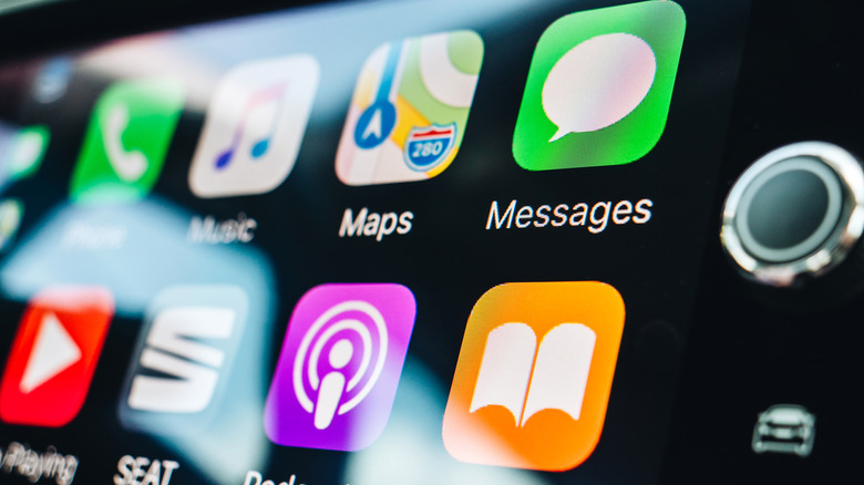 Apple CarPlay display on a car's infotainment screen