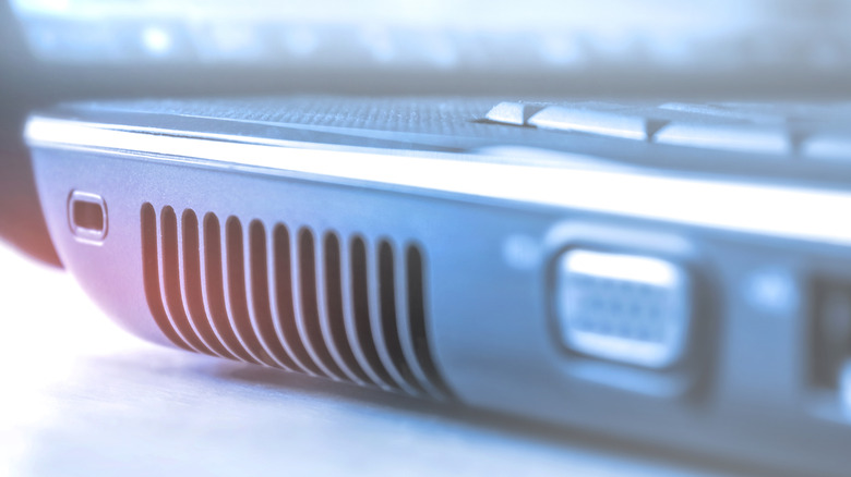 Close-up of laptop vent