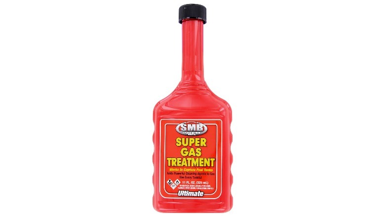 Red Gas treatment bottle