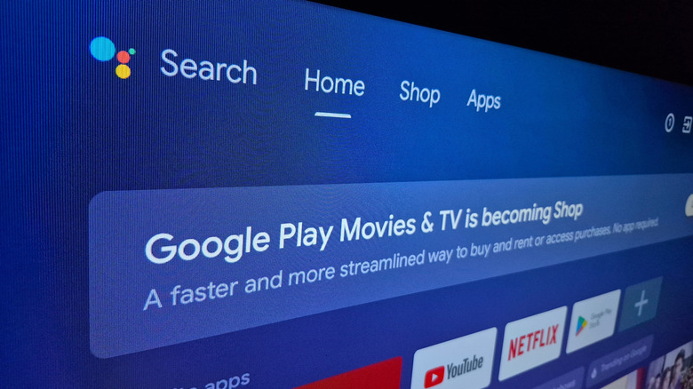 The Google TV interface on a smart TV