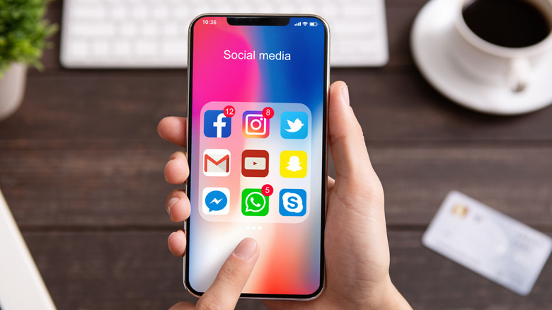 Person holding an iPhone X Max