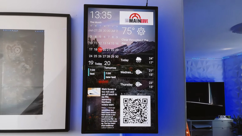 DAKboard vertical on a hanging monitor