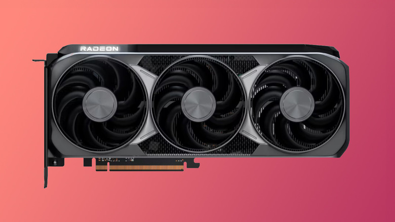 AMD Radeon RX 9070 XT on a pink gradient