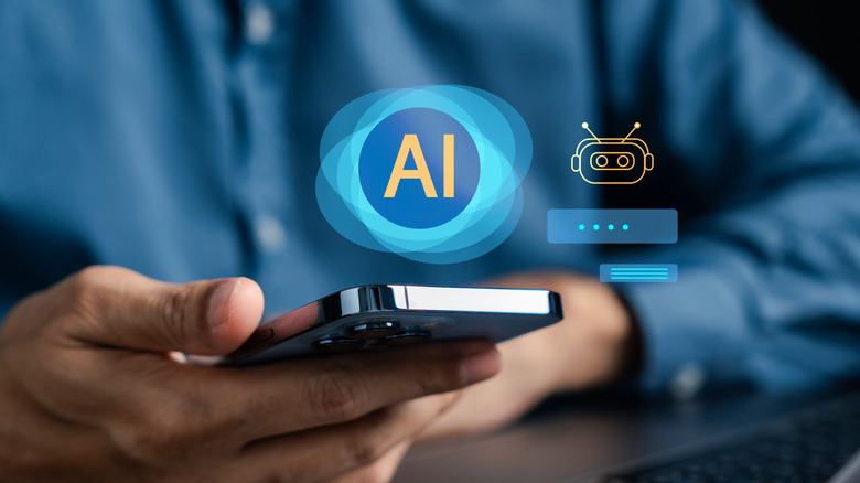 A person using AI on a phone.