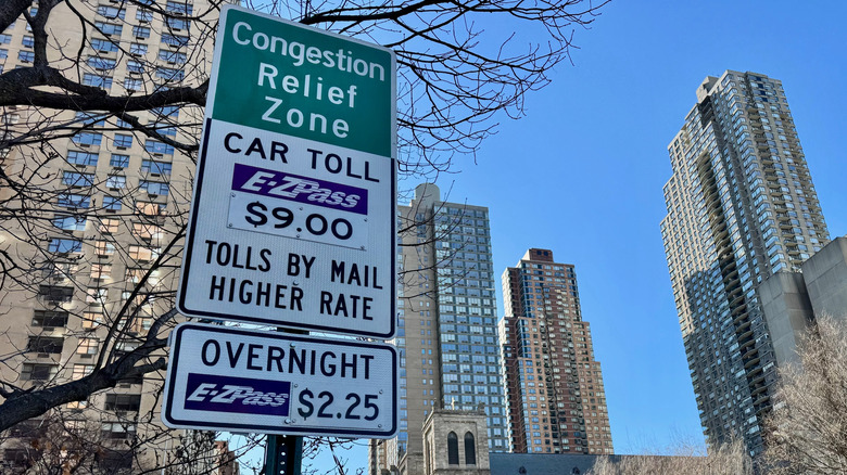 EZ-Pass toll signs in New York City