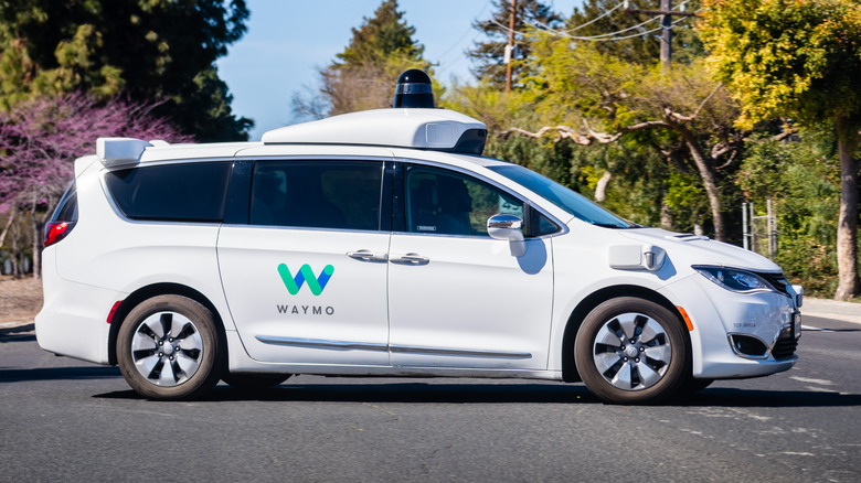 A self-driving Waymo car.