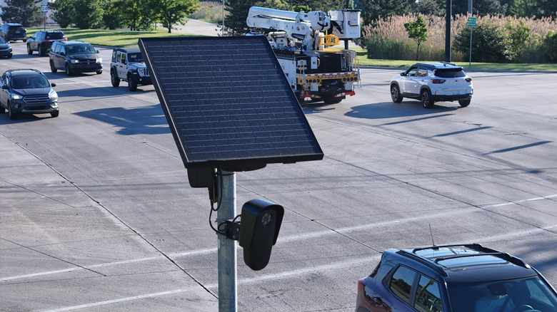 Flock Safety roadside traffic surveillance and data collection camera equipment