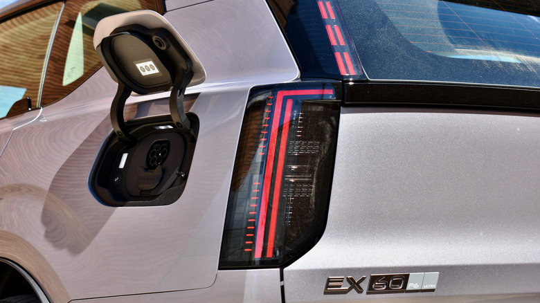 2027 Volvo EX60 charge port.