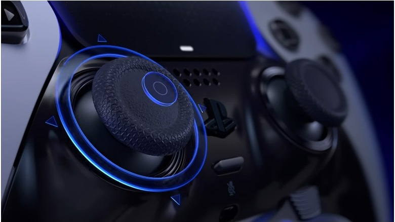 A DualSense Edge controller turned on