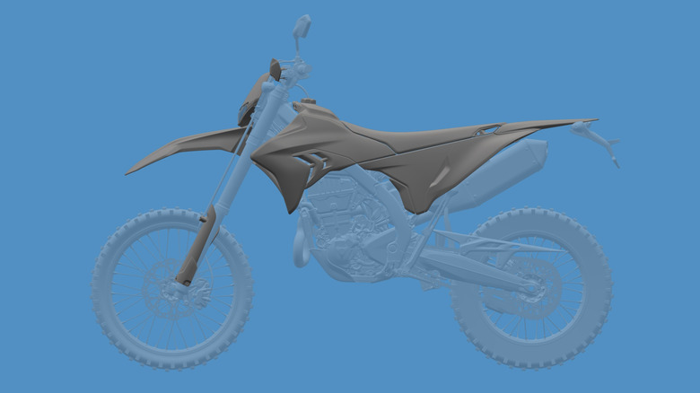 Rendering of design features of the Ducati Desmo450 EDS