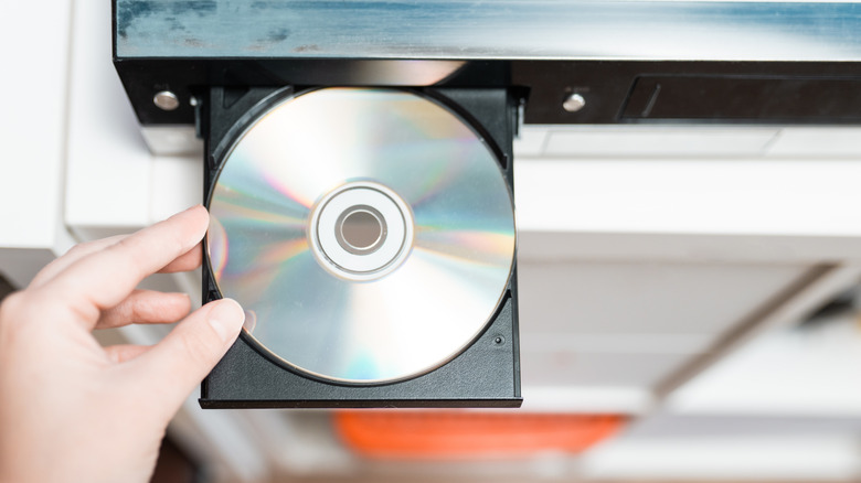Close up of a disc in a player