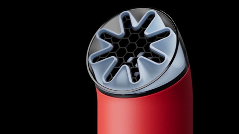 Dyson HushJet Mini Cool fan head close-up.