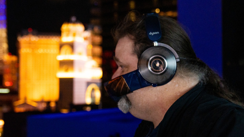 man wearing Dyson Zone