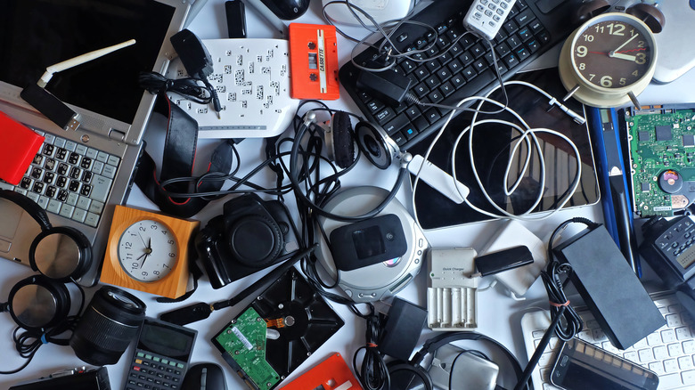 Pile of old electronics