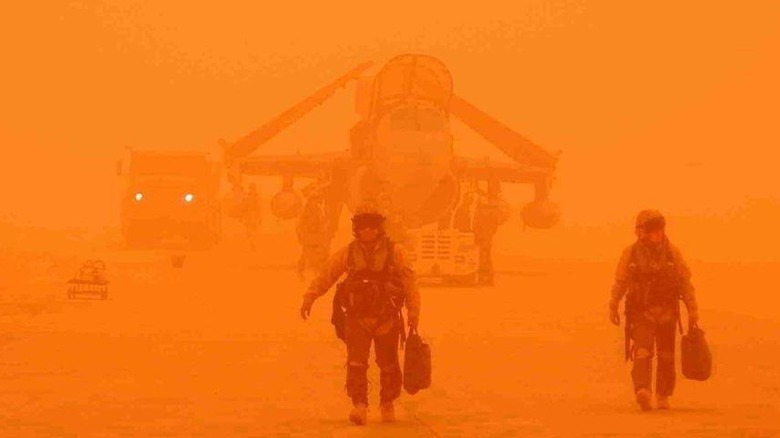 USMC Prowler returning from mission, Iraq