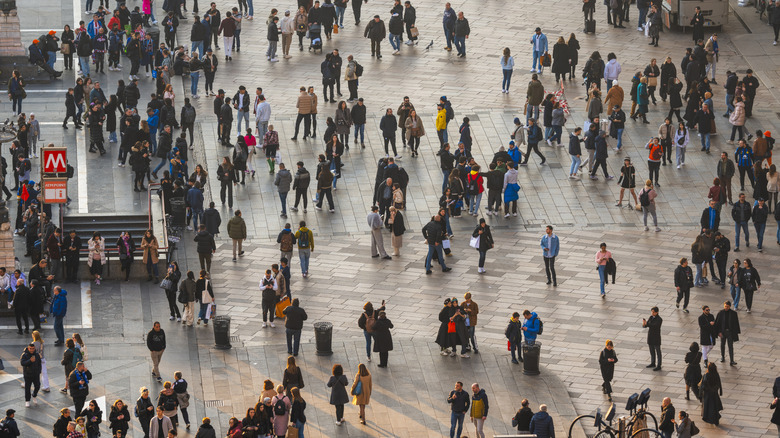 Crowded city center