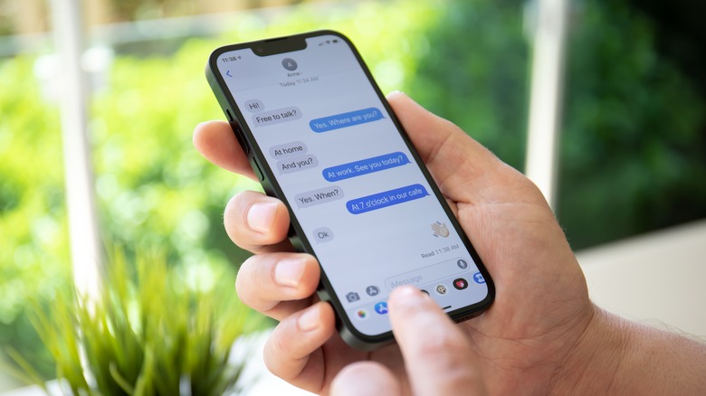 Someone texting on iPhone