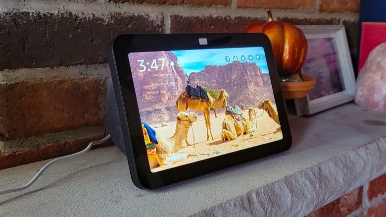 Echo Show 8 on a shelf