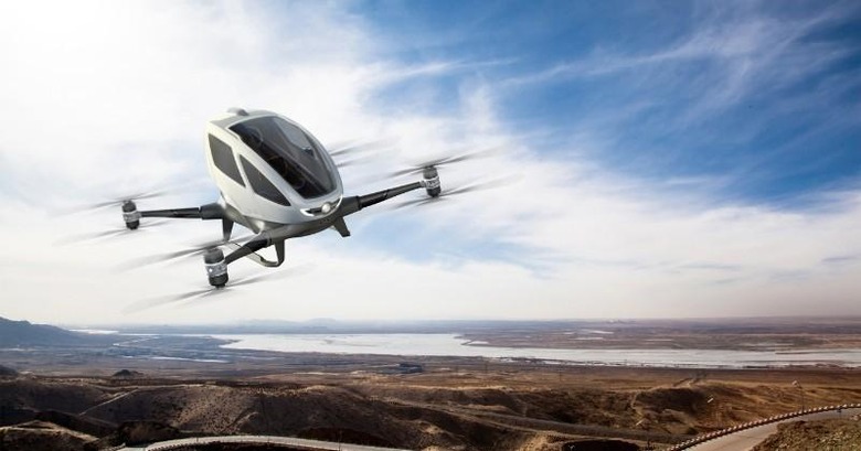 The world&apos;s first electric, personal Autonomous Aerial Vehicle (AAV) - EHang 184 (PRNewsFoto/EHANG)