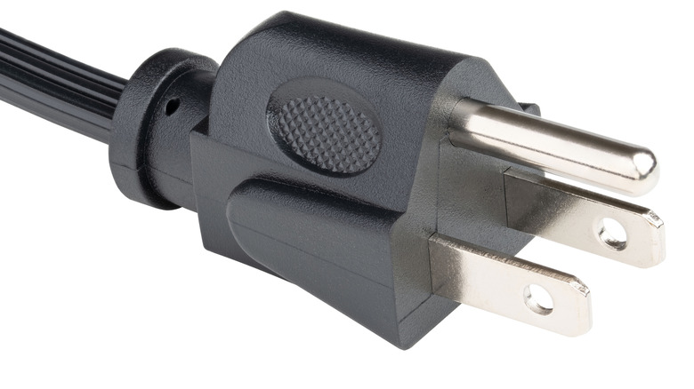 Close-up of Type B electrical plug male-end