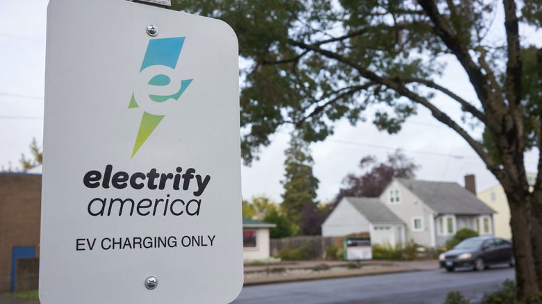 Electrify America EV charging sign